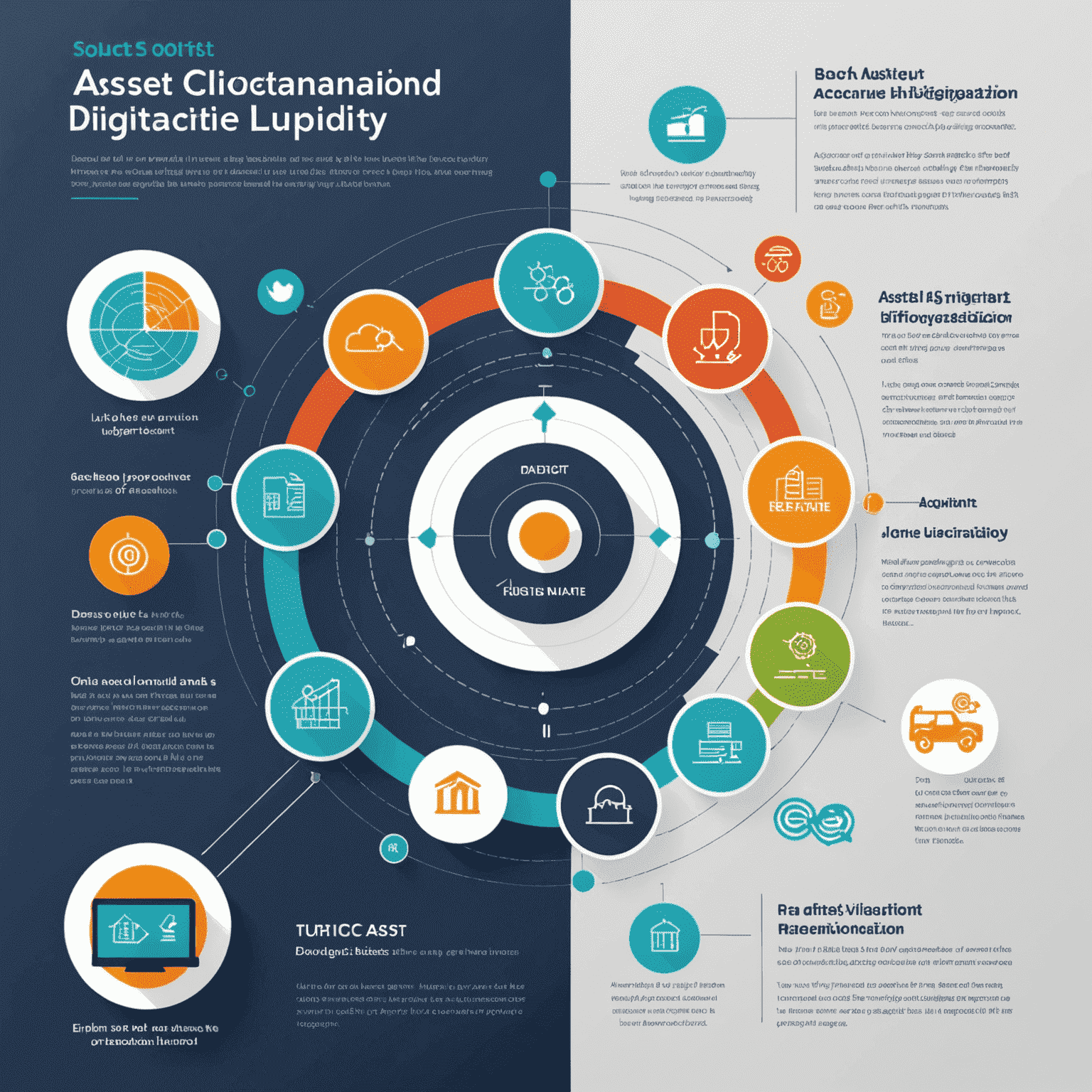 Infographic showing the process of asset digitization and its benefits for business liquidity
