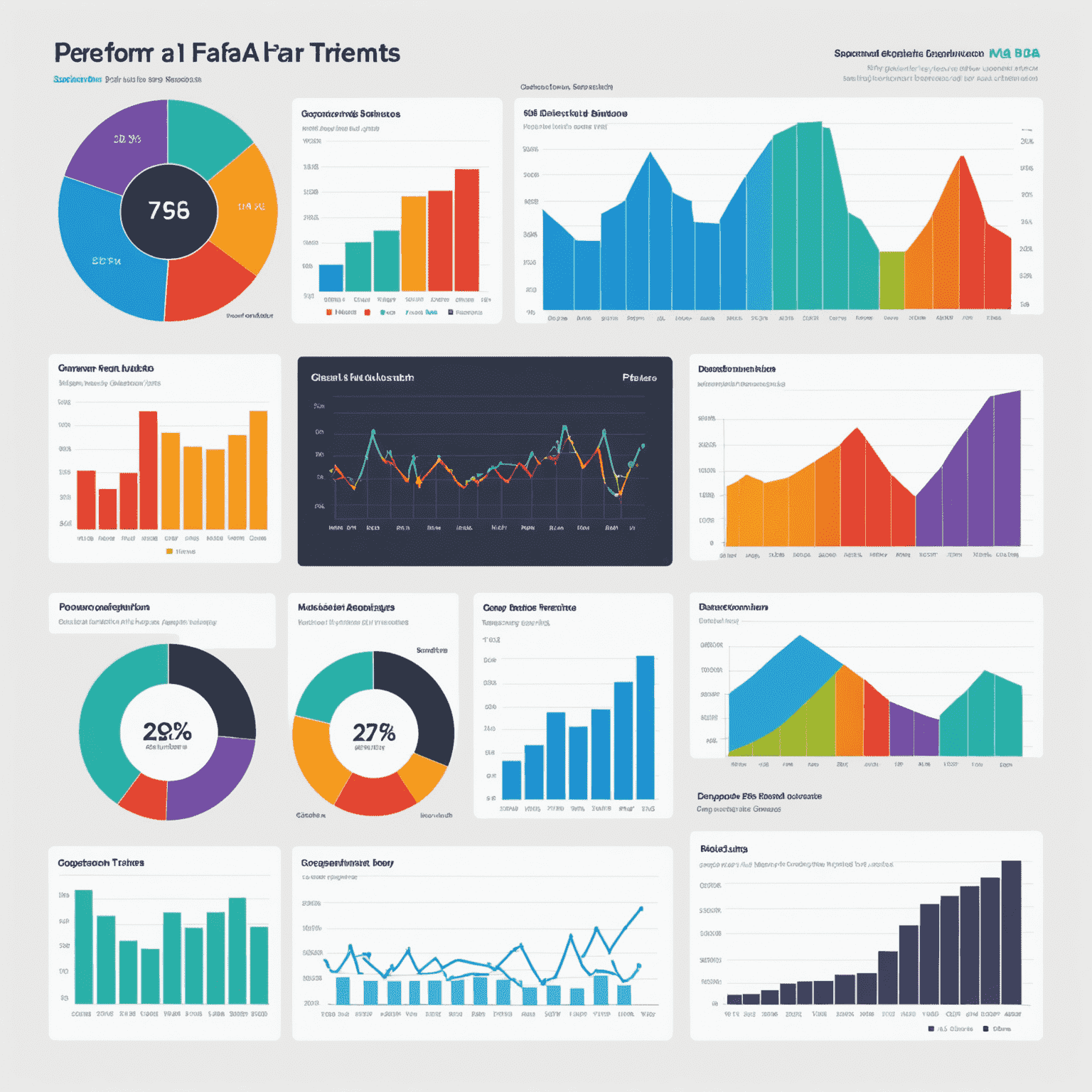A collection of colorful charts and graphs showing the performance trends of various digital assets and RWAs over time